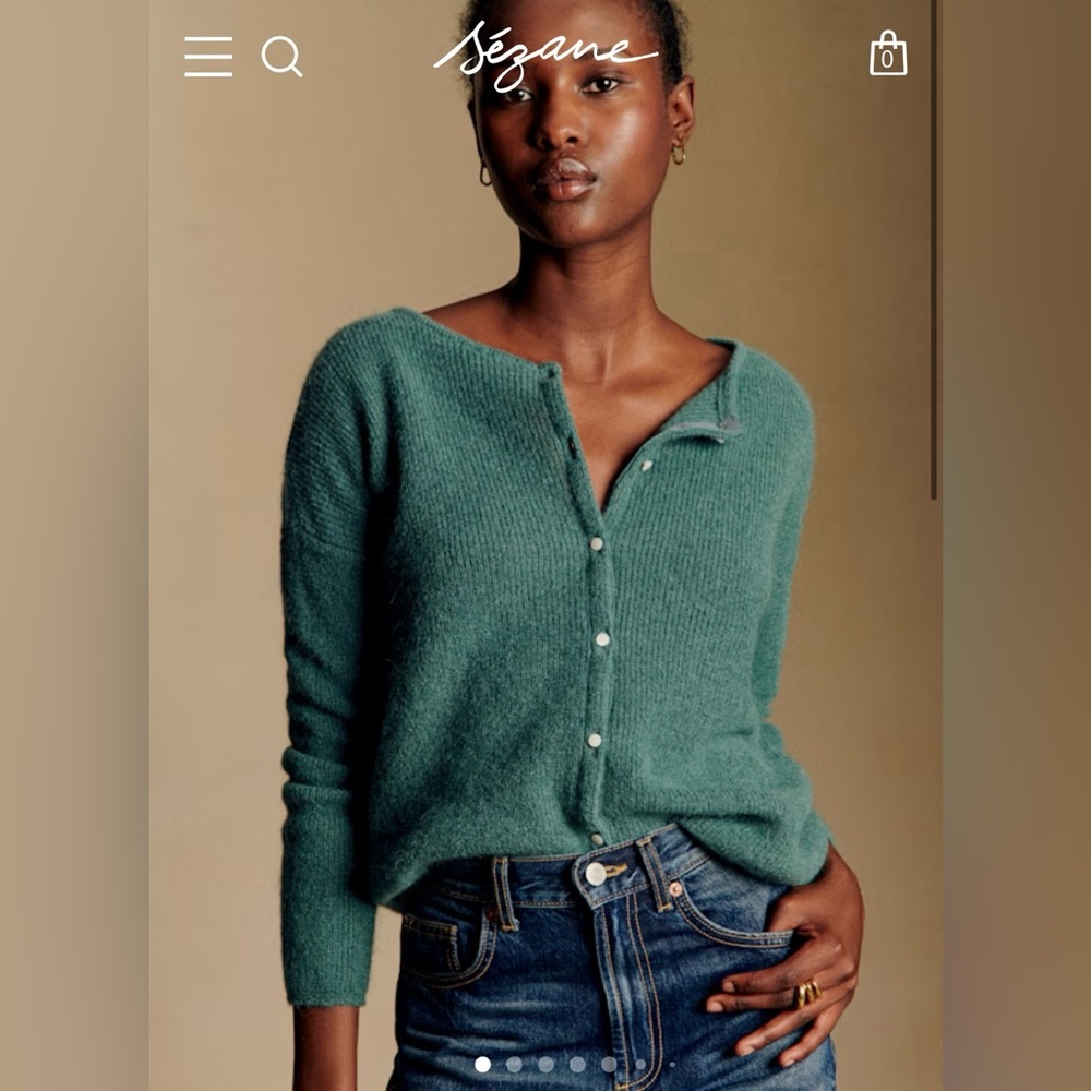 Sezane Gaspard Sage Cardigan